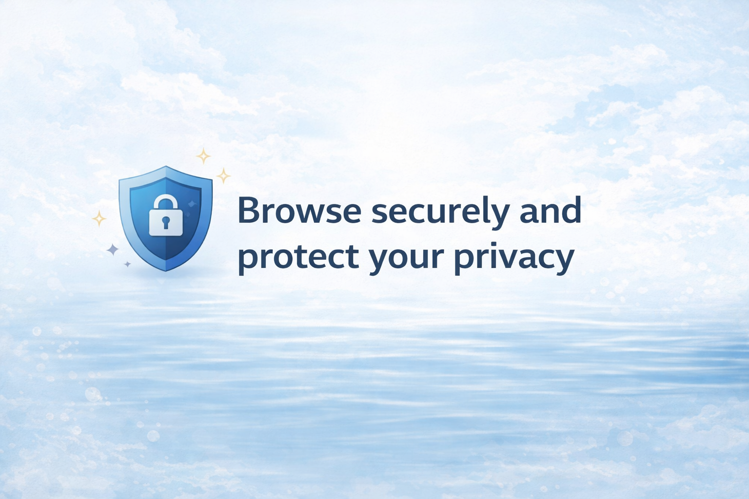 Secure browsing visual with lock and shield protection